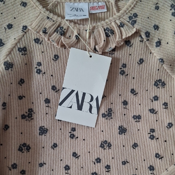 Zara Kids Floral Beige Sweater - Picture 3 of 3